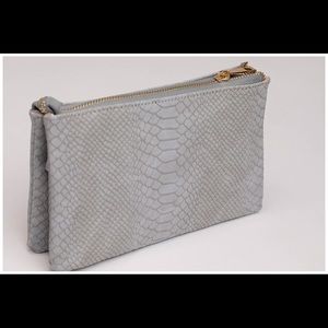 Faux snake skin wristlet